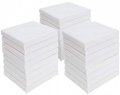 Mini Canvas Panels 6 x 6 inch Pack of 24, STARVAST Cotton Pre-Stretched Small Canvas Boards Blank Canvases for Paintings Craft Small Acrylics Oil