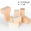 Fowecelt 8 Pack Basswood Carving Blocks 4 X 2 X 2 Inch, Large Whittling Wood Carving Blocks Cubes Kit for Kids Adults Beginners or Expert