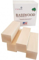 Premium Wisconsin Basswood Carving / Whittling Large Block KIT. 4 Large Pieces Measuring 2X2X6 inches. Suitable for Beginner to Expert. Kiln Dried Whittling Blocks .