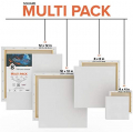 GenCrafts Stretched White Canvas Muti Pack - 4x4