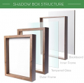 FrameWorks 8” x 10” Black Wooden Shadow Box Frame – Soft Felt Back, Tempered Glass