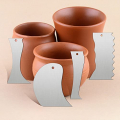 4 Pcs Metal Pottery Profile Rib Bundle Shape Ceramic Handy Tool Stainless Steel Serrated Scraper for Sculpting Making Mugs Craft Supplies, 4 Styles
