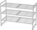 Simple Houseware 3-Tier Stackable Shoes Rack Storage Shelf, Silver