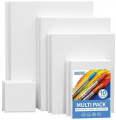 FIXSMITH Stretched White Blank Canvas- Multi Pack 4x4