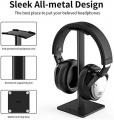 Headphone Stand Headset Holder New Bee Earphone Stand with Aluminum Supporting Bar Flexible Headrest ABS Solid Base for All Headphones Size (Black)