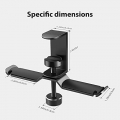 Dual Headphone Stand Hanger Under Desk, APPHOME 360 Degree Rotating PC Gaming Headset Holder Aluminum Clamp Hook Space Save Mount