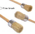 Chalk Paint Brush Set – 3 Pcs Chalk Paint for Furniture Natural Bristle Painting & Waxing Brushes, Painting Stencil