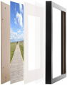 Aynoo 9x12 Picture Frame Solid Wooden Picture Frame Display Pictures 5.5x7.5 with Mat or 9x12Without Mat, HD Minimalism Black Wood Picture Frames Collage for Wall Mounting Photo Frames 9x12 (WYP)