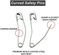 Curved Safety Pins 38mm/1.5inch Basting Pins for Quilting Curved (100 Counts)