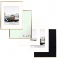 Golden State Art, 16x20 Classic Satin Aluminum Photo Frame with Ivory Color Mat for 11x14 Photo