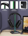 Link Dream Headphone Stand Gaming Headset Holder with RGB Light 2 USB Charging Port Aluminum Supporting Bar Flexible Headrest Anti-Slip Pads Earphone Stand for All Headphones