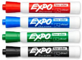 EXPO Low Odor Dry Erase Marker | Chisel Tip Markers | Whiteboard Markers, Assorted