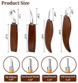 Wood Carving Tools QJIUBA 8 in 1 Wood Carving Kit with Hook Knife, Sloyd Knife