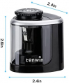 tenwin Electric Pencil Fast Sharpen Pencil Sharpener Battery Operated , Suitable for NO.2/Drawing/Colored Pencils(6-8 mm)/ Office School Home