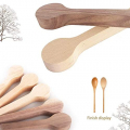 Wood Carving Spoon Blank Beech and Walnut Wood Unfinished Wooden Craft Whittling Kit for Whittler Beginners (5 Pack)