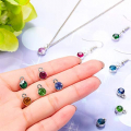 72 Pieces Crystal Birthstone Charms DIY Beads Pendant with Rings Handmade Round Crystal Charm for Jewelry Necklace Bracelet Earring Making Supplies, 7 mm
