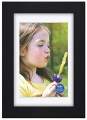 4x6 inch Picture Frames Made of Solid Wood and HD Glass Display Photos 3.5x5 with Mat or 4x6 Without Mat 4PK Black