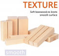 Kingcraft 12 Pack Basswood Carving Blocks Soft Solid Wooden Whittling Kit for Whittler Starter Kids