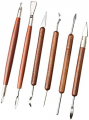 Fashion Road 6Pcs Clay Sculpting Tools, Clay Tools Pottery Tools Wooden Handle Double-Sided Set for Pottery Ceramics Sculpting