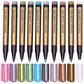 Paint Markers Pens Metallic, 10 Colors Paint Pens for Rock Painting