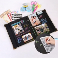 DIY Photo Album Scrapbook 8.5x11 Inch Hardcover 3 Ring Black Scrapbook Paper 60 Pages Many Scrapbooking Supplies Scrapbooking Kit forBaby, Family