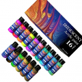 Iridescent Acrylic Paint, Set of 16 Chameleon Colors 60ml 2 OZ Bottles