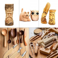 Wood Carving Tools 11 Pcs Wood Knife Kit Set Includes 4 Pcs Blocks for Beginner and Carpenter Experts