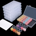 SGHUO 168 Slots 6pcs 28 Grids Diamond Painting Boxes Plastic Organizer, Bead Organizer