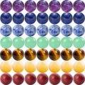 7 Chakra Natural Stone Beads 100pcs 8mm Round Genuine Real Stone Beading Loose Gemstone Amethyse Color Mixed DIY Smooth Beads for Bracelet Necklace Earrings Jewelry Making (7 Chakra Stone, 8mm)