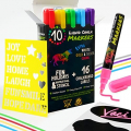 Vaci Neon Liquid Chalk Markers - Pack of 10 Erasable Chalk Pens with Reversible Fine Tip for Chalkboard, Window