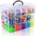 SGHUO 3-Tier Stackable Storage Container Box Bead Organizers and Storage for Craft Storage, Kids Toys