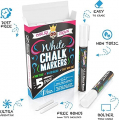 CHALKY CROWN Liquid Chalk Marker Pen - White Drawing Chalk - Chalk Markers for Chalkboard Signs, Windows