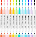 NiArt 12-Color Dual Tip DOT Markers - Round DOT, Fine and Fiber-Tip for Art