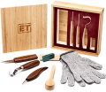 Elemental Tools 9pc Wood Carving Tools Set - Hook Carving Knife, Whittling Knife