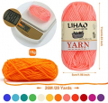LIHAO 12 Skeins Mini Yarn for Knitting Crochet Craft - 100% Acrylic