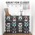 Flexible Combination Shoe Rack for Entryway, Black Organizer Closet