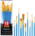 Acrylic Paint Brush Set, 1 Packs / 10 pcs Watercolor Brushes Painting Brush Nylon Hair Brushes for All Purpose Oil Watercolor Painting Artist Professional Kits.