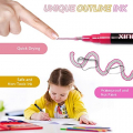 Outline Marker Pen Set,Super Squiggles Outline Markers-12 Color Shimmer Markers
