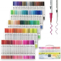 ArtBeek 120 Colors Watercolor Pens, Brush Markers with Fine & Brush Tip for Lettering