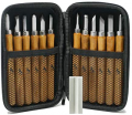 13pc Carbon Steel Wood Carving Knife Tool Kit - with Reusable Pouch and Sharpner