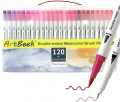 ArtBeek 120 Colors Watercolor Pens, Brush Markers with Fine & Brush Tip for Lettering
