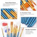 Elisel Paint Brush Set, 10 pcs Nylon Hair Art Paint Brushes for Acrylic Painting for Acrylic Oil Watercolor