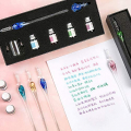 SIPLIV Crystal Glass Intarsia Dip Pen Fountain Pen Kit Vintage Calligraphy Signatures Pen with 4 Colors Ink, Pen Holder