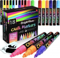 18 Classic Neon Chalk Markers Double Pack of Both Fine and Reversible Medium Tip Liquid Chalk Pens Wet Erasable - Menu Boards, Glass