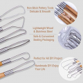 EuTengHao 61Pcs Ceramic Clay Tools Kit Pottery Tools Clay Sculpting Shapers Carving Tool Set Contains Most Essential Wooden Clay Tools for Potters Beginners