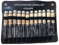 Chiyuehe Professional Wood Carving Chisel Set - 12 Piece Sharp Woodworking Tools w/Carrying Case - Great for Beginners