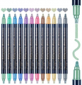 Dual Tip Metallic Markers, Metalic Paint Pen With Chisel Tip & Round Tip
