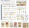 IFSAYART Vintage Aesthetic Scrapbook Stickers Pack - 300PCS Plant Flower Mushroom Washi Stickers For Journaling Supplies Art Bullet journals Planners Gift Card Making DIY Decorative Retro Decals