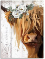 DIY Paint by Numbers for Adults, Paint by Numbers for Kids Beginner Drawing Paintwork with Paintbrushes Paint Canvas Oil Painting for Home Wall Decoration Gift Retro Cow 15.7x19.7inch