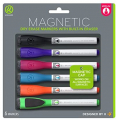 U Brands Low Odor Magnetic Dry Erase Markers With Erasers, Medium Point